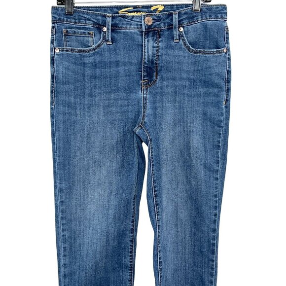 Seven7 Jeans Women’s 6 Tower Straight Crop Blue Stretch Denim - Picture 3 of 12